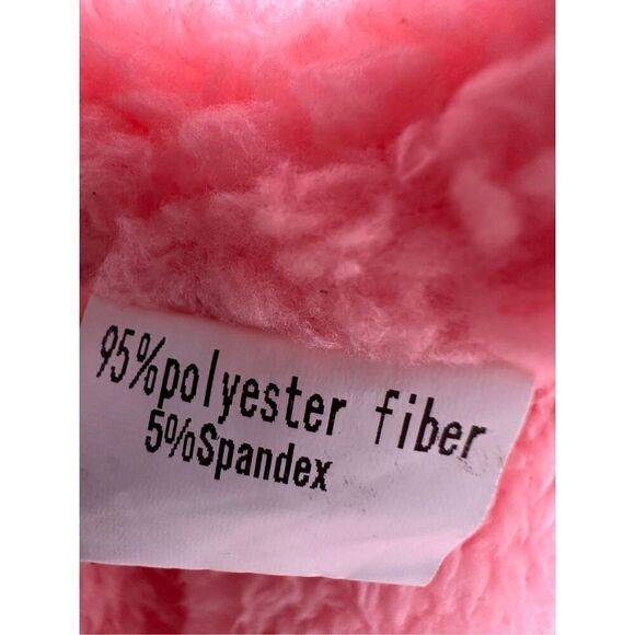 Women’s Fuzzy Pajamas Hooed Plush Jacket Pink Peach Size L - Picture 8 of 9